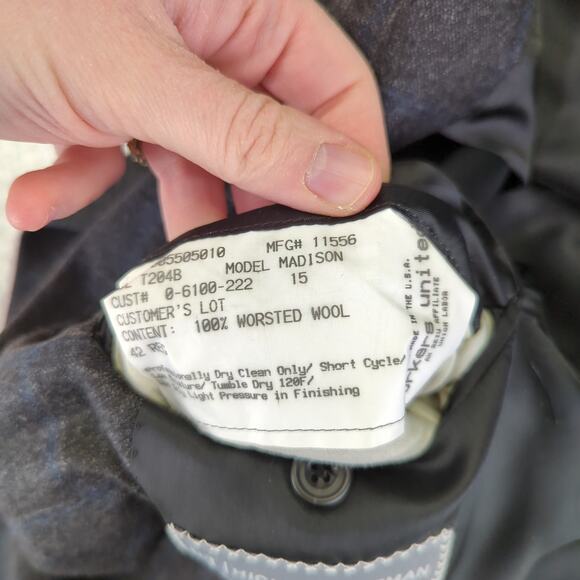 Hickey Freeman Madison Blazer Jacket 2 Button 100% Worsted Wool Sport Coat 42R - Picture 10 of 10